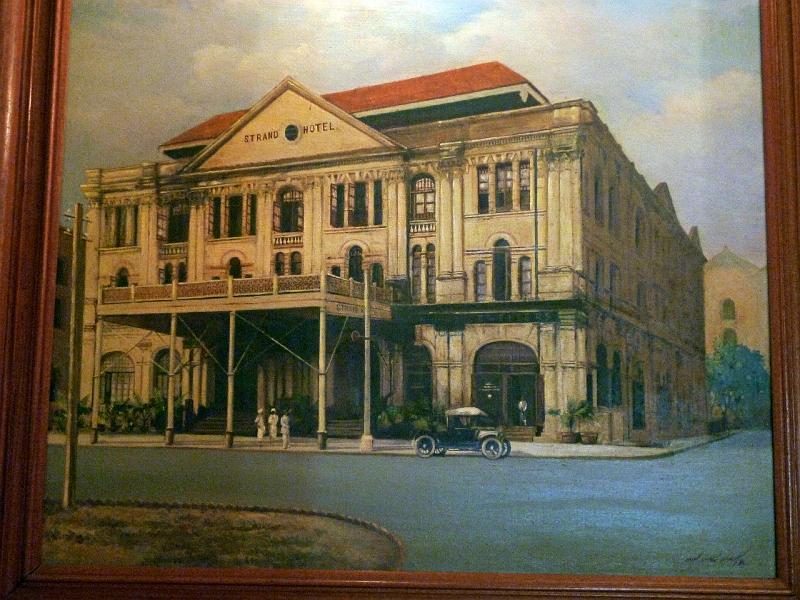 Burma III-006-Seib-2014.jpg - Old historical painting of the Strand Hotel; source: Strand Hotel (Photo by Roland Seib)